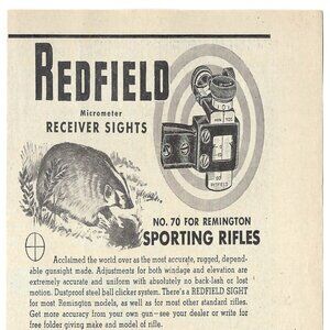 1949 Redfield Micrometer Receiver Sights for Remington Rifles Vintage Print Ad